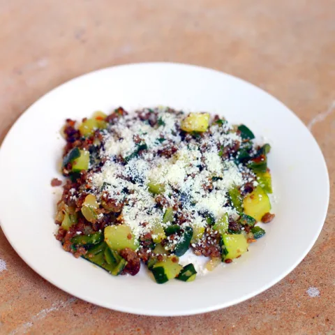 Beef, Zucchini and Poblano Sauté Recipe