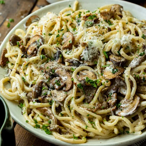 Pasta Cremosa con Champiñones