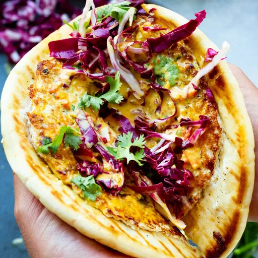 Hamburguesa de pollo al curry con coco