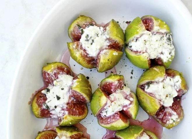 Roasted Figs Stuffed with Feta Cheese