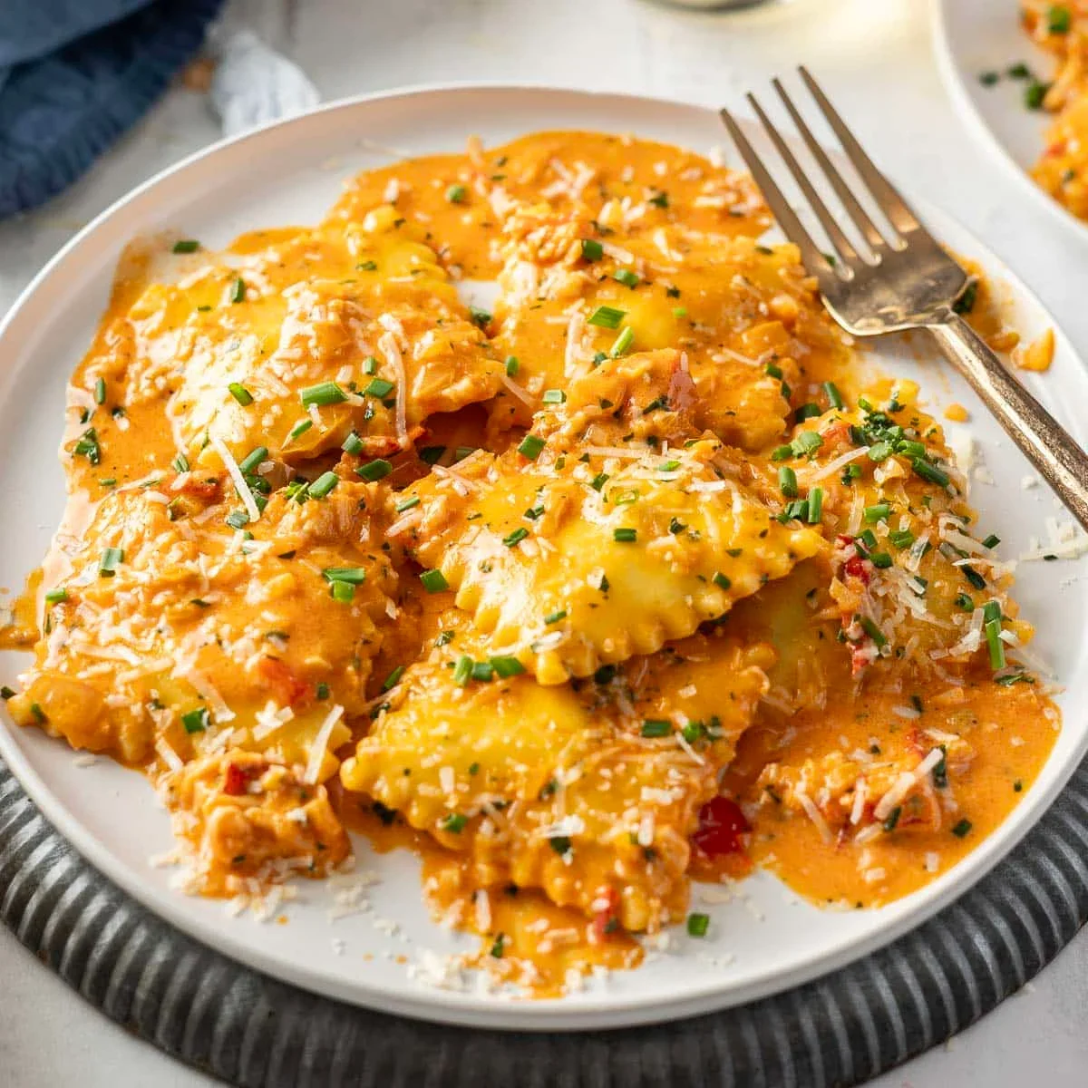Lobster Ravioli with Tomato Cream