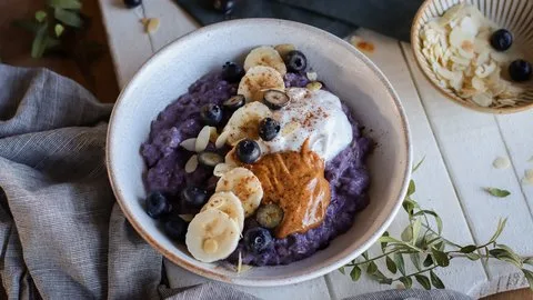 Gachas de Avena con Arándanos y Almendras