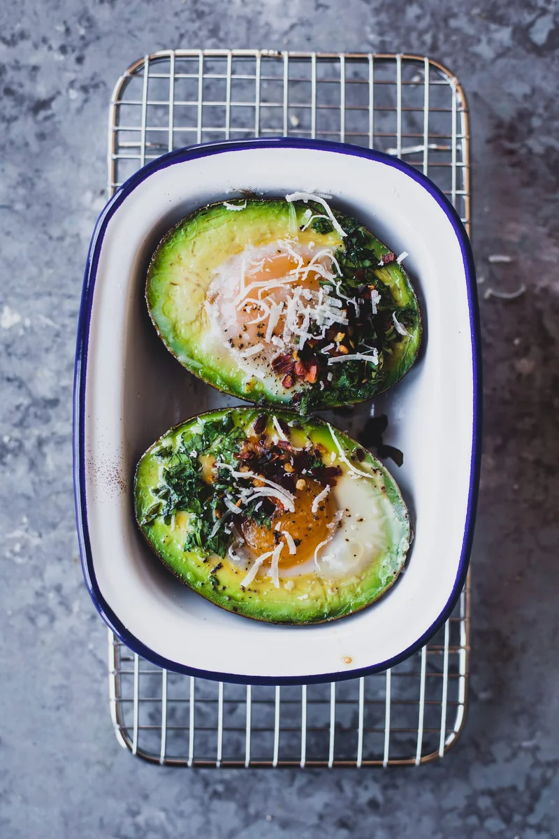 Egg and Spinach Baked Avocado