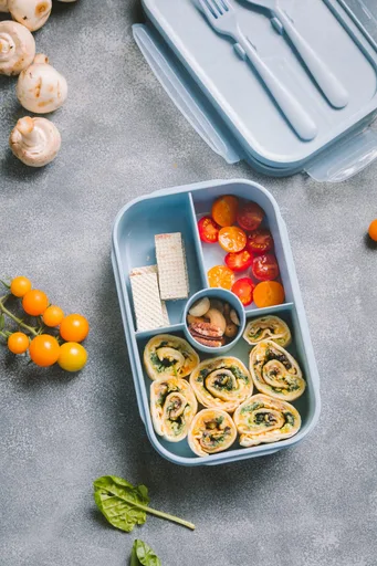 Mushroom Spinach Pinwheel (Kid's Lunch Box)