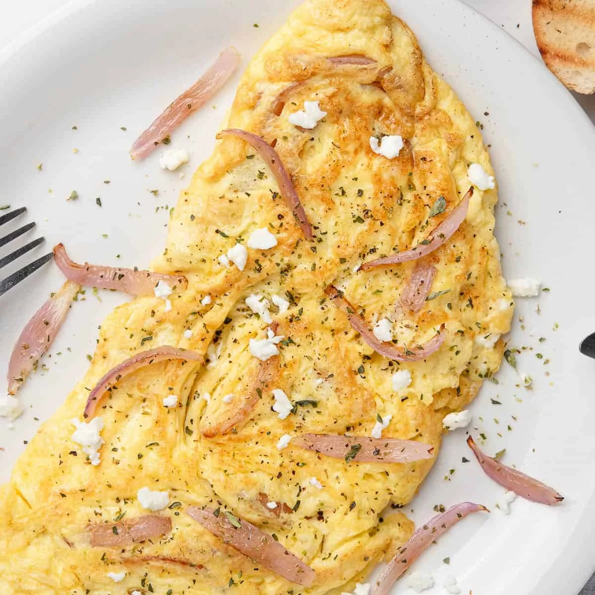 Feta Omelette With Onions