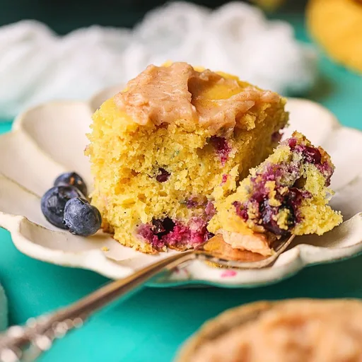 Blueberry Cornbread with Cinnamon Honey Butter