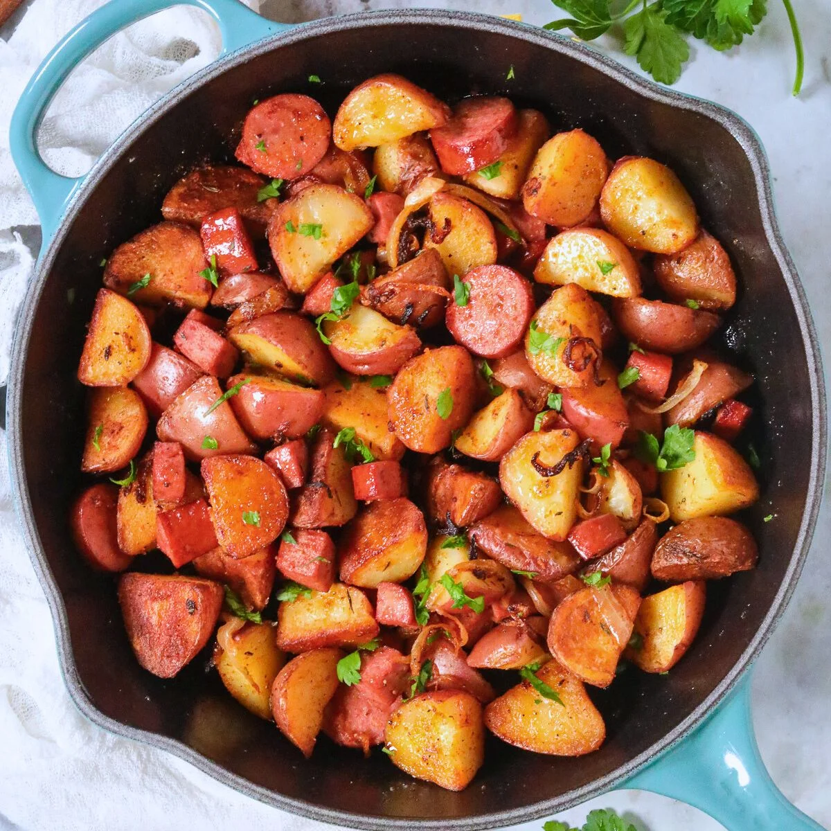Fried Potatoes with Smoked Sausage