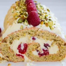 Raspberry, Pistachio & White Chocolate Roulade