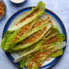 Caesar Salad Leaves with Homemade Garlic Breadcrumbs