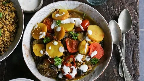 Kichaloo Banjan - Plato afgano de patata y berenjena