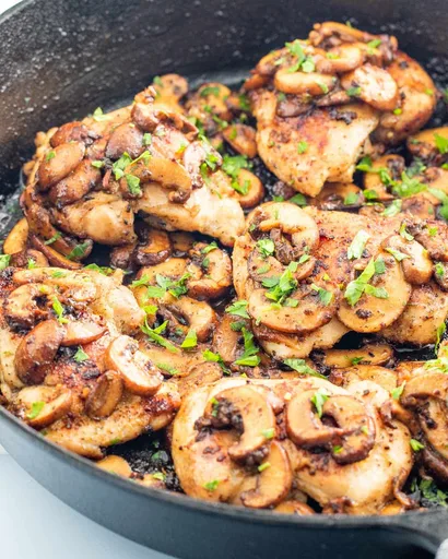 Pollo y Champiñones a la Sartén