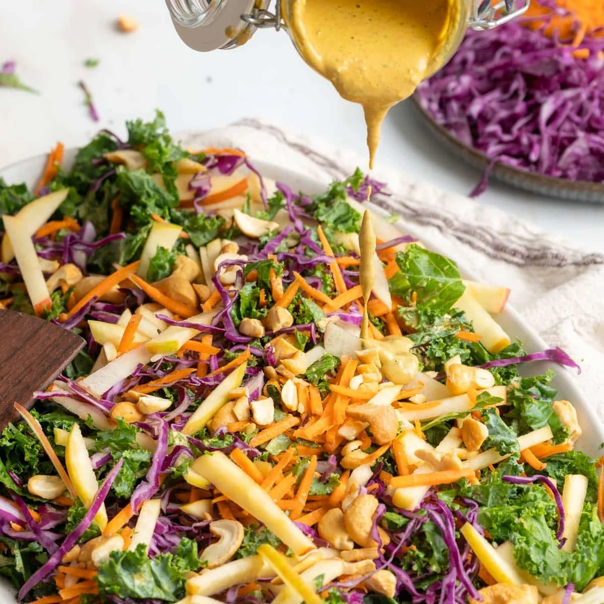 Kale Apple Slaw with Cashew Dressing
