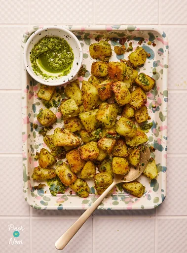 Air Fryer Pesto Roast Potatoes | Slimming & Weight Watchers Friendly