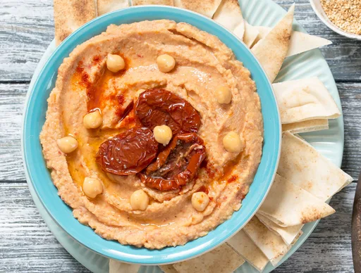 Hummus de lentejas rojas