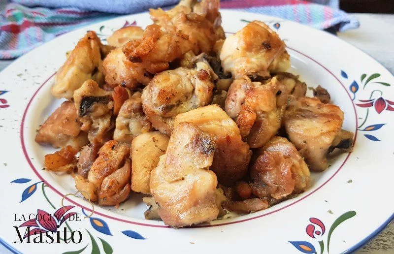 Contramuslos de pollo al ajillo