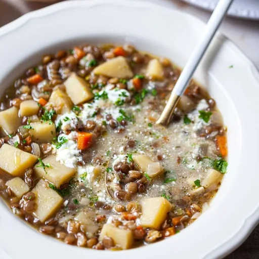 Estofado de lentejas vegano en una sola olla