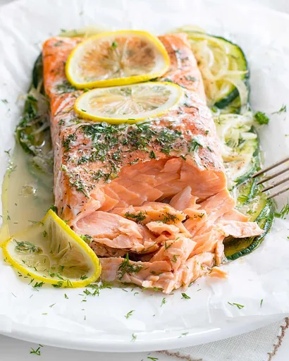 Salmón en papillote