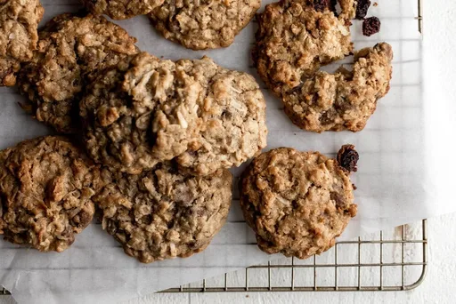 Oatmeal Cookies with Chocolate Covered Raisins