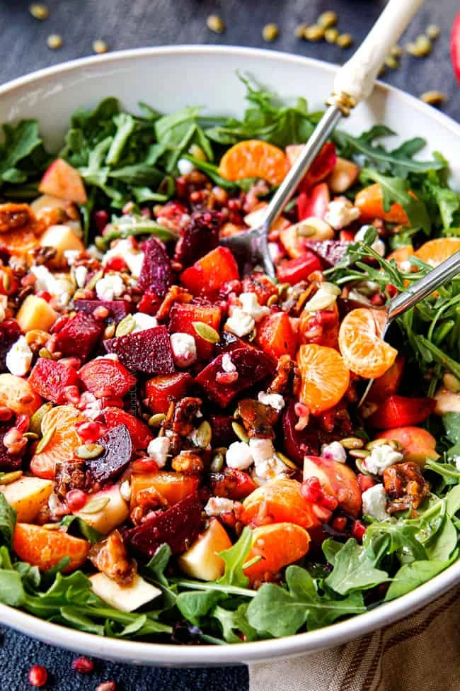Roasted Beet Salad Recipe (with Orange Pomegranate Vinaigrette)