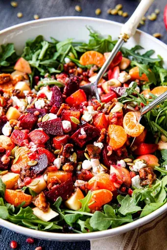Ensalada de Remolacha Asada (con Vinagreta de Naranja y Granada)