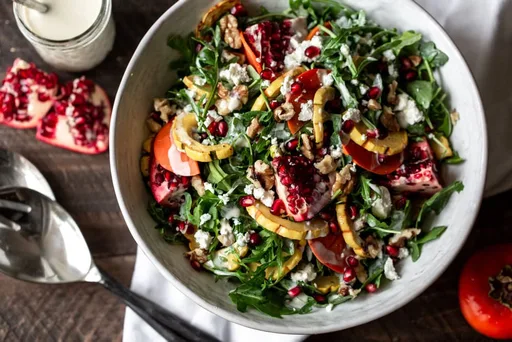 Fall Squash Salad with Yogurt-Tahini Dressing