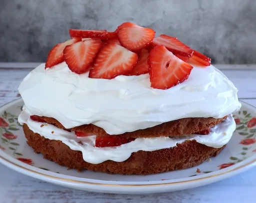 Pastel de Fresa y Nata Montada