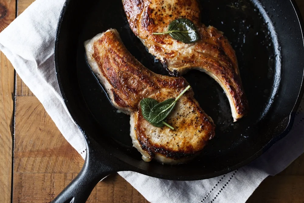 Apple Cider and Sage Glazed Bone-In Pork Chops