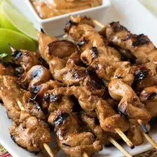 Grilled Chicken Skewers with Thai Chili Peanut Sauce