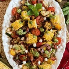 Grilled Vegetable Salad with Basil Dressing