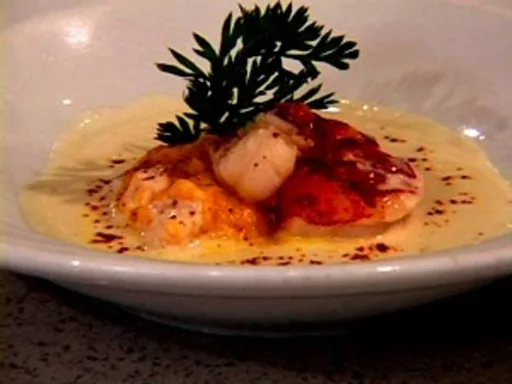 Coconut Milk Poached Lobster w/Carrot Puree'
