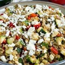 Lentils with Brown Rice and Feta
