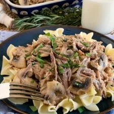 Milk Braised Pulled Pork with Mushrooms