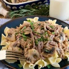 Milk Braised Pulled Pork with Mushrooms