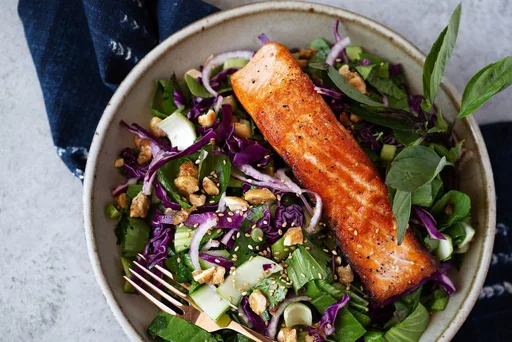Thai Baby Bok Choy Salad with Salmon