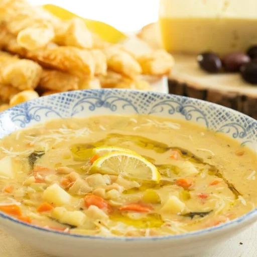 Sopa de judías blancas con limón