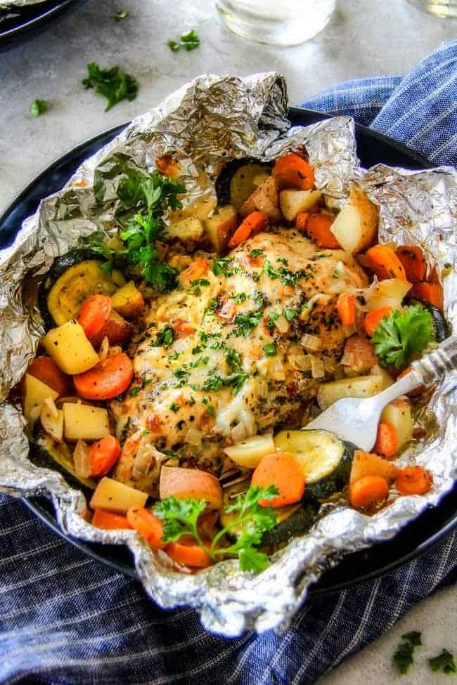 Italian Chicken Foil Packets in Oven (or Grilled)