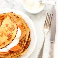 Crepes de Caqui y Harina de Maíz Sin Gluten