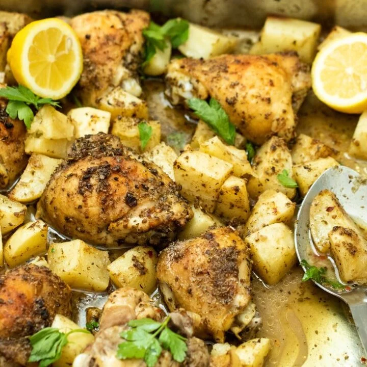 ONE PAN GREEK-STYLE ROASTED CHICKEN & POTATOES