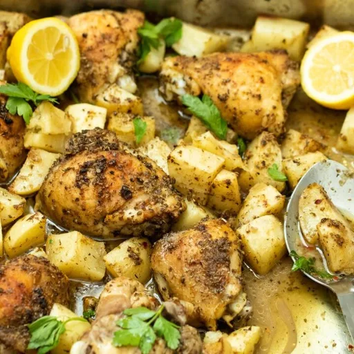 ONE PAN GREEK-STYLE ROASTED CHICKEN & POTATOES