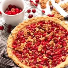 Tarta de arándanos rojos y nueces sin gluten
