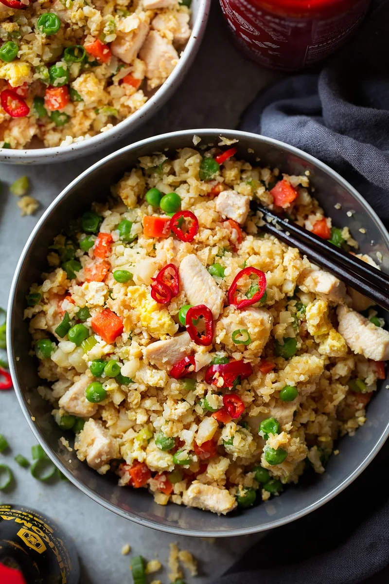Cauliflower Chicken Fried "Rice"