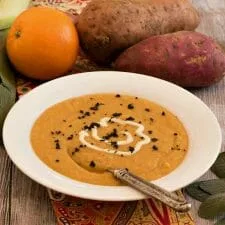 Sweet Potato Soup with Orange Crème Fraîche
