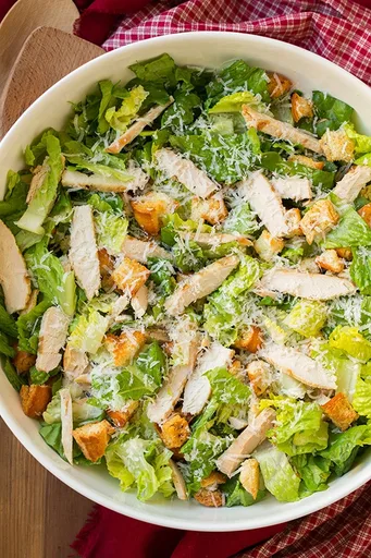 Chicken Caesar Salad Recipe {Homemade Caesar Dressing}