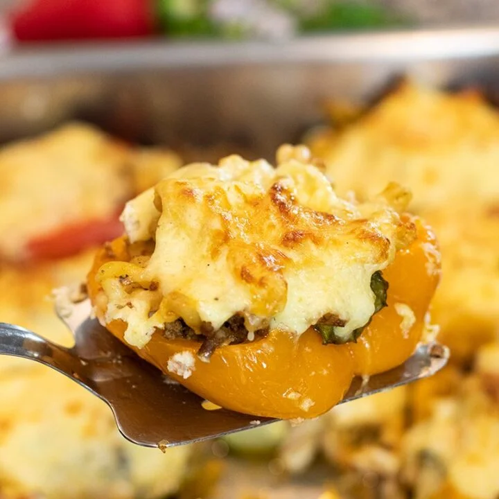 Roasted Peppers & Zucchini Stuffed with Pastitsio