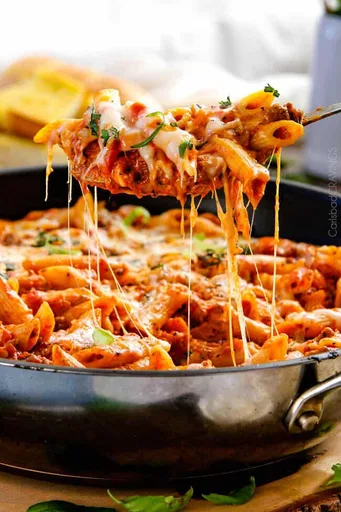 Receta de pasta penne con queso