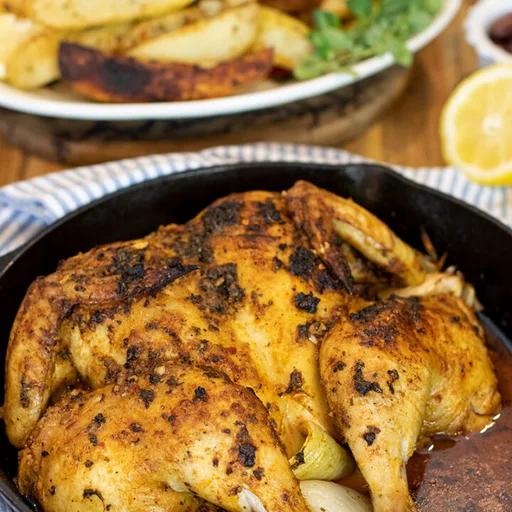 Spatchcocked Greek Chicken