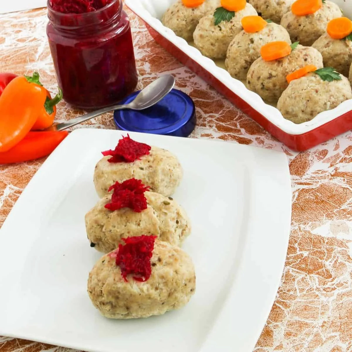 Gefilte Fish with Beet Horseradish