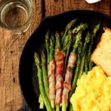 Sauteed Asparagus, Bacon and Scrambled Eggs