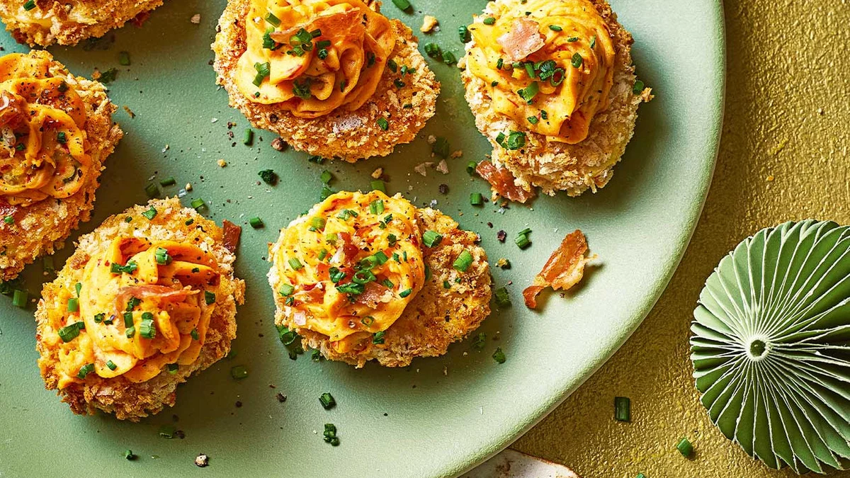 'Nduja 'fried' devilled eggs