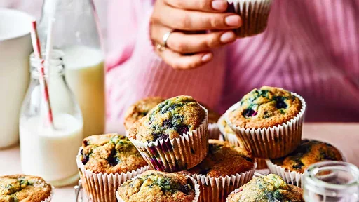 Blueberry kefir muffins